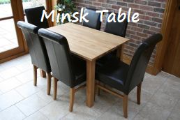 The 199 80cm x 120cm medium size Minsk dining table in solid European oak
