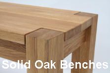 Solid oak dining benches