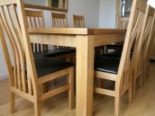Tallinn oak Dining Table Set with Winchester Leather dining chairs